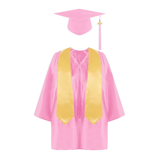 RXIRUCGD Ensemble de Tenue de Performance à Manches Longues pour Enfants, Diplômée et Fille, Chemisiers à Manches Longues à Col Rond, Ensembles de Chemises ( Rose, Taille : 3 Ans )