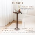 thumbnail image 2 of COZAYH Petite Table d'Appoint Ronde sur Piédestal, Mobilier de Salon, Espresso Clair, 2 of 12