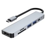 axGear USB C Hub Multi-Port Adapter 6 in 1 with 4K HDMI Resolution for USB C