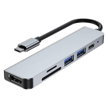 axGear USB C Hub Multi-Port Adapter 6 in 1 with 4K HDMI Resolution for USB C