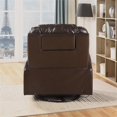 thumbnail image 4 of ACME Fauteuil à Bascule avec Pivot en Similicuir Marron, 4 of 7