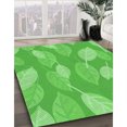 thumbnail image 3 of Ahgly Tapis d'Intérieur Lavable en Machine Carré Transitionnel Vert Néon, 4 Pieds Carré, 3 of 7