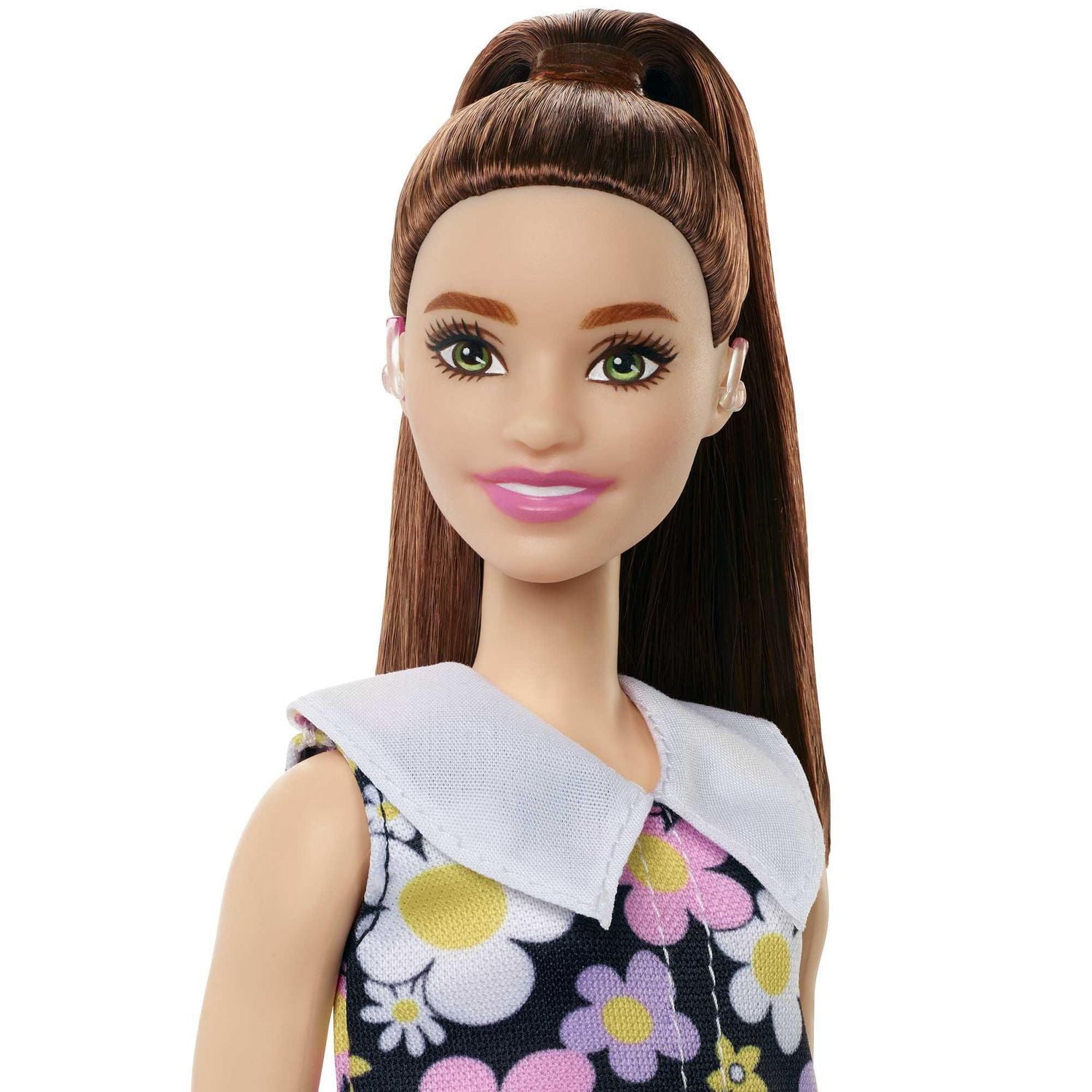 Barbie Fashionistas Poupée, robe droite, prothèses auditives