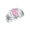 thumbnail image 3 of RYLOS Men's Rings Sterling Silver Rings Classic Designer Style 9X7MM Oval Gemstone &  Diamond Ring Pink Ice October Birthstone Rings For Men Size 12, 3 of 7
