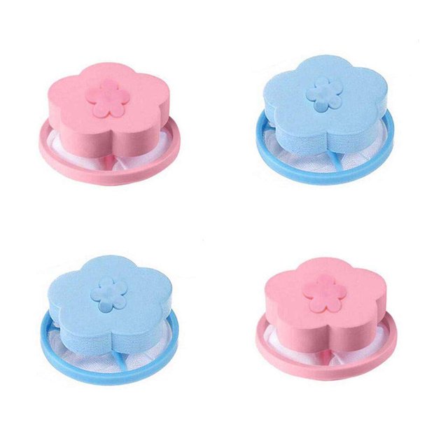 Oleegame 1PC Laundry Bag Floating Hair Washing Mesh Catcher Machine Filter Lint Pouch Cleaning Supplies Blue