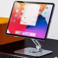 thumbnail image 1 of Support Pliable pour Tablette, Hauteur Réglable Multi-angle, Berceau en Aluminium, Appareil pour Tablettes, Support en Alliage, Montage à la Maison, de Bureau, Mains Libres, Support pour Ordinateur Portable, Cadeaux, Argent, 1 of 10