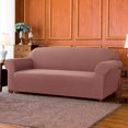thumbnail image 2 of 2024 Solid Print Polyester Loveseat Slipcover  Chocolate, 2 of 6