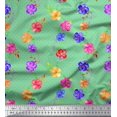thumbnail image 1 of Soimoi polyester Crepe Fabric Dot,Leaves & Periwinkle Floral Print Fabric by Yard 52 Inch Wide, 1 of 3