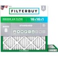 thumbnail image 1 of Filterbuy 16x16x1 MERV 8 (MPR 600) Dust Defense, Pleated HVAC AC Furnace Air Filters (2-Pack), 1 of 8