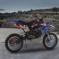 thumbnail image 1 of ASKMZ 49cc Mini Dirt Bike, Gas Power Off-Road Motorcycle with Disc Brakes, 40KM/H Max Speed (Blue), 1 of 16