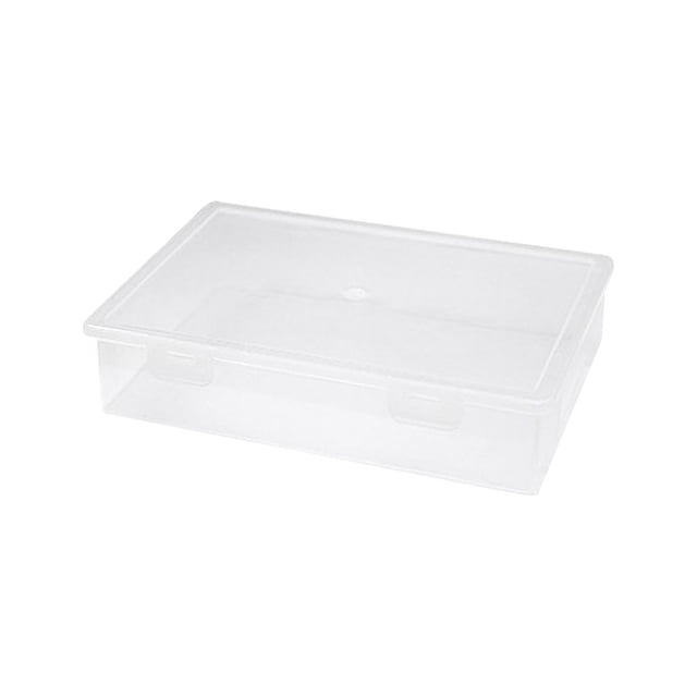 yulier Clear Plastic Storage Box Stackable Rectangular Empty Storage Case Container with Snap-Tight Lid, Documents A4 Files Craft Sewing Supplies Organizer