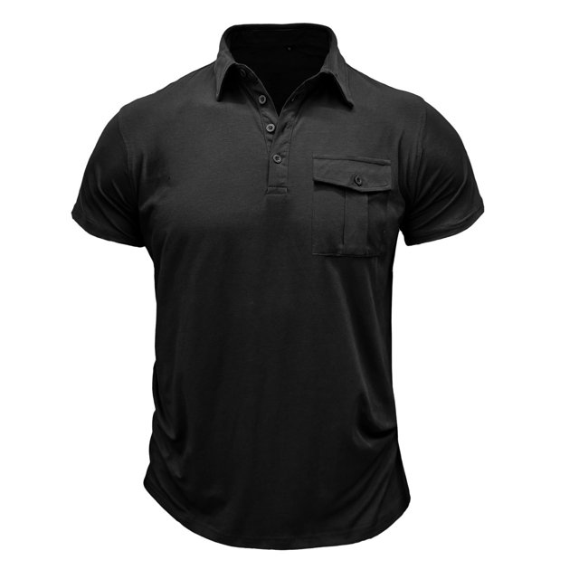 Penkiiy Men's Quick-Dry Short Sleeve Athletic Performance Pullover Shirt M Black
