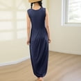 thumbnail image 4 of Tqcoqu Women's Round Neck Solid Color With Chest Cushion Loose And Comfortable Plus Size Home Skirt, 4 of 7