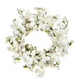 thumbnail image 1 of Nearly Natural 4218 24" Cherry Blossom Wreath White, 1 of 3