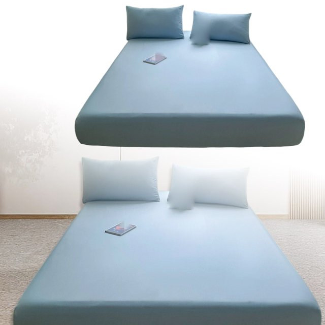 SIfdSeng Get it Fast Solid Color Bed Cover Class A Full Solid Color Washed Baby and Grade Bedspread Cover Imitation Pure Bed Sheet