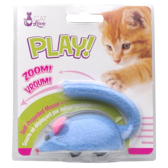 Cat Love Play Zippy Mouse Cat Toy, Blue