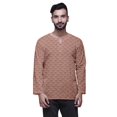 thumbnail image 1 of Atasi Cotton Slub Long Sleeve Kurta For Men Keyhole Neck Ethnic PrintedShirt, 1 of 1
