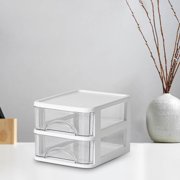 Desktop Storage Box, EDHITNR Transparent Plastic Drawer Organizer, Multi-Layer Compartment Clear Desk Organizer for Stationery Cosmetics Office Supplies