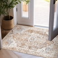 thumbnail image 1 of RUGKING Area Rug 2x3 Indoor Entryway Vintage Red Print Carpet Distressed Chenille Thin Mat Foldable Non Slip Accent Rug for Kitchen Living Room, 1 of 5