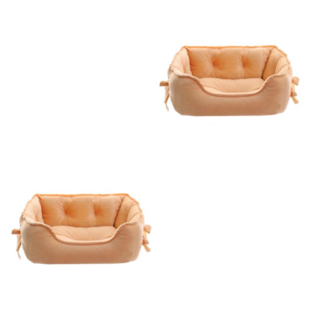 maskred Raised Rim Dog Bed Snug Sleeping Spot For Beloved Pet Two Size For Choice Polyester Dog Kennel Pet Bed Washable Dog Bed khaki S 2Set