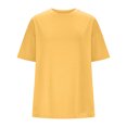 thumbnail image 3 of Plebaso T-Shirts Surdimensionnés pour Femmes 2025 Manches Courtes Hauts Amples Col Rond Décontracté Uni T-Shirts Basiques pour Femmes, 3 of 5