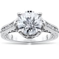 thumbnail image 1 of 2 1/3ct Diamond Engagement Ring Solitaire Vintage Antique Unique Design 14k WG, 1 of 3
