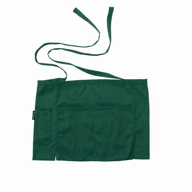 Unisex Waist Short Apron for Hotels and Restaurants Polyester Material with Double Pockets