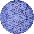 thumbnail image 1 of Ahgly Company Tapis de Zone Rond d'Intérieur Lavable à la Machine, Style Transitionnel, Bleu Denim, 4 Pieds Rond, 1 of 7