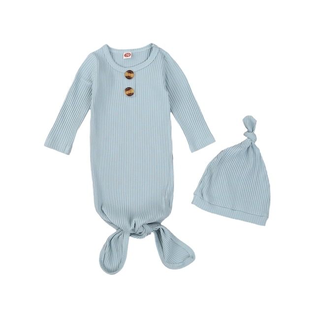 Xingqing Couverture d'Emmaillotage Tricotée à Col Rond pour Nouveau-Nés Filles Garçons avec Bonnet