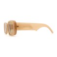 thumbnail image 4 of Lunettes de Soleil en Plastique pour Femmes, Rectangle Arrondi, Beige Brun, 4 of 4
