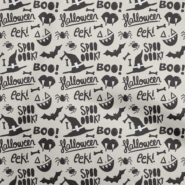 oneOone Polyester Spandex Off White Fabric Halloween Fabric For Sewing Printed Craft Fabric By The Yard 56 Inch Wide