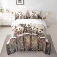 thumbnail image 2 of YST Raccoon Ensembles de Douillette pour Enfants 7 Pcs Rose Floral Animal 3D Lit en Sac, Format Double, 2 of 5
