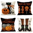thumbnail image 4 of Halloween Pillowcase Holiday Soft Linen Sofa Cushion Cover Cozy Home Seasonal Throw Pillow Protector, 4 of 4