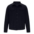 thumbnail image 4 of LOVZFMLL Jackets for Men Man Winter Long Sleeve Button Pockets Turn-down Collar Jacket Coat, 4 of 6