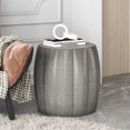 thumbnail image 1 of Sparling Modern Iron Mandala Pumpkin Side Table, Brushed Antique Silver, 1 of 7
