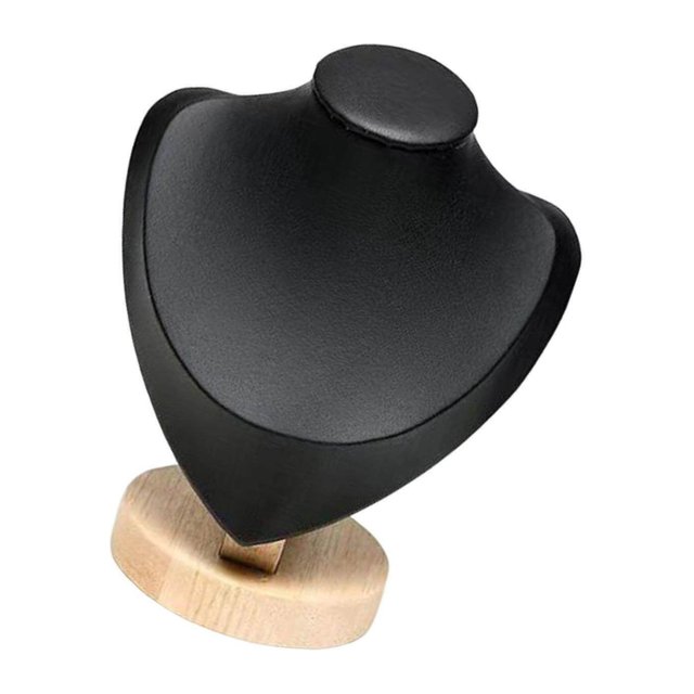 Necklace Display Bust Smooth Stable for Dresser Retail pu leather durable store Showroom Black S
