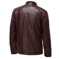 thumbnail image 2 of EGNMCR Jackets for Men Men's Leather Plus Fleece Jacket, Motorcycle Jacket, Warm Leather Jacket, 2 of 7