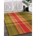 thumbnail image 3 of Ahgly Company Machine Washable Indoor Rectangle Transitional Mahogany Brown Area Rugs, 5' x 8', 3 of 7