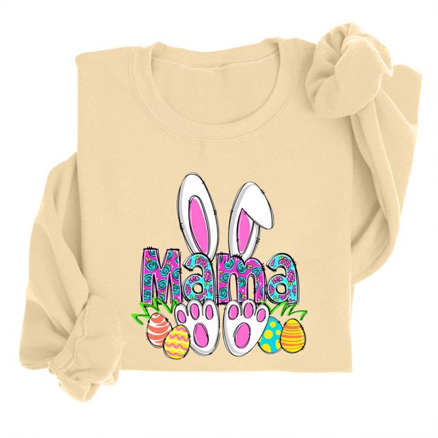 EGNMCR Easter T-Shirt Imprimé pour Femmes T-Shirts Graphiques pour Femmes T-Shirts pour Femmes T-Shirt à Col Rond pour Femmes Haut à Manches Longues Imprimé Easter Chandails T-Shirt pour Femmes