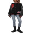 thumbnail image 2 of Vestes de Baseball pour Femmes en Cuir à Manches Longues avec Lettres, 2 of 5