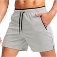 thumbnail image 1 of Plebaso Running Shorts for Men Drawstring Workout Athletic Shorts Lightweight Shorts with Zipper Pockets, 1 of 2