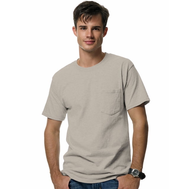 Hanes Beefy-T T-Shirt à Poche pour Hommes, 2TG, Sable