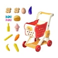 thumbnail image 2 of Xuanheng Panier d'Achats pour Enfants Interactif Apprentissage des Habiletés de Magasinage avec 15 Pcs Aliments de Jeu Rouge, 2 of 8