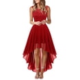 thumbnail image 1 of XDZJLR Robes pour Femmes Formelles Cocktail Soirée Élégantes pour Mariage Festives Sans Manches Robe de Demoiselle d'Honneur, 1 of 6