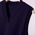 thumbnail image 4 of MeetoTime Chandail Sans Manches pour Femme, Col en V, Basique, Uniforme, Tricot, Camisole Tricotée, 4 of 7