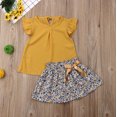 thumbnail image 2 of SUNSIOM Baby Girls Summer Clothes Set Ruffle Chiffon Tops+Floral Skirt Outfits, 2 of 5