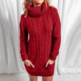 thumbnail image 2 of FVWITLYH Robe Cocktail pour Femmes, Robe de Soirée Élégante, Mode, Robe de Fête Festive avec Fente, Détail Noué, Robe Moulante, Col Châle Plissé, Rouge, TTG, 2 of 5