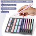thumbnail image 2 of - Pastel Mechanical Pencil Set with Lead Refills & Erasers, 6 Pack, 3 Sizes, 0.5 0.7 & 0.9mm, Aesthetic Mechanical Pencils Set, Pastel Mechanical Pencils, 2 of 5