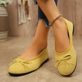 thumbnail image 2 of Xfvqtps Womens Casual Wedge Shoes Comfortable Slip on with Cushioned Insole Lightweight Breathable Solid Color Flats for Work Walking Daily Wear Yellow, 2 of 9