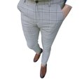 thumbnail image 2 of RKSTN Pants for Men Fall Check Business Straight Pants Loose Trousers Straight Leg Pants, 2 of 4